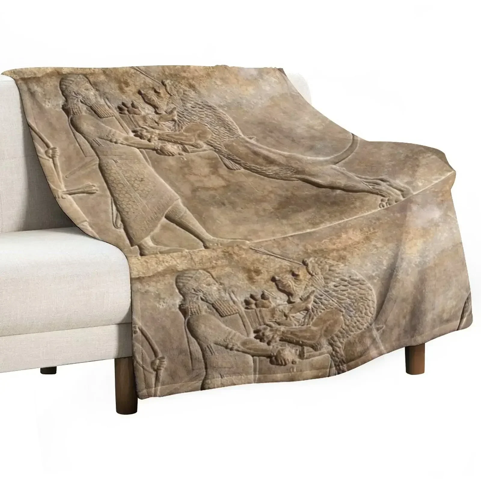 Persian Lion attack Throw Blanket Easy Care Comfortable Blanket for Couch