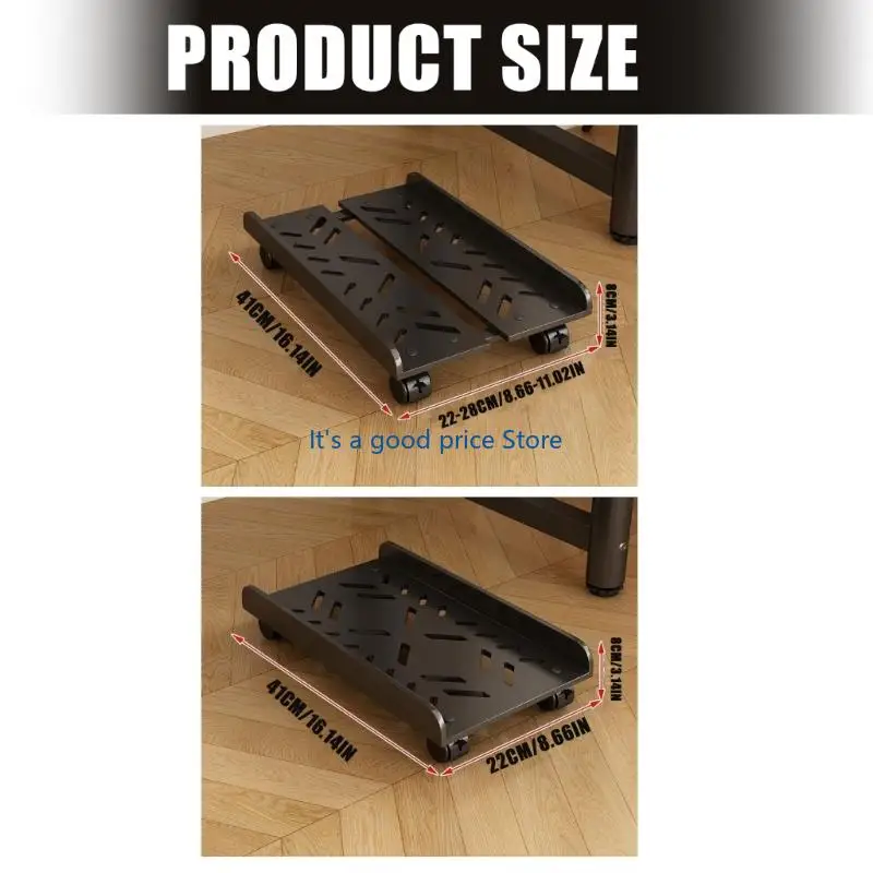 Tower Floor Stand with Perforated Support Platform, Rolling Casters and Lightweight ABS Construction for Offices
