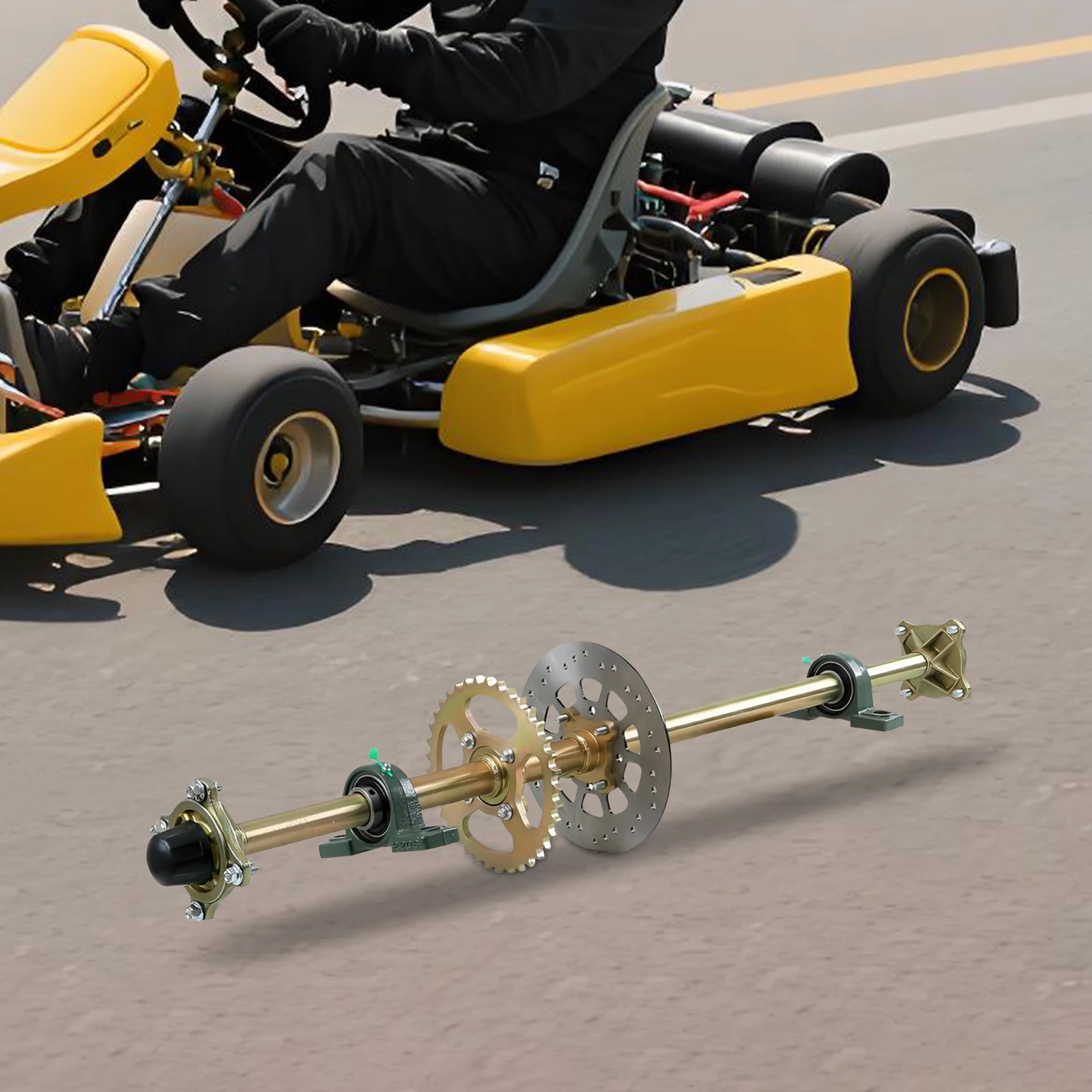 44 Inch Live Axle Hub Complete Kit for Kart Golf Cart ATV Quad Bike Rear Assembly DIY Mini Bike