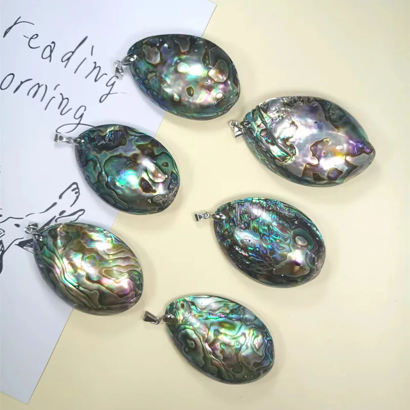 2pcs New Zealand double-sided abalone shell tail Non-mainstream natural shell pendant DIY Jewelry accessories