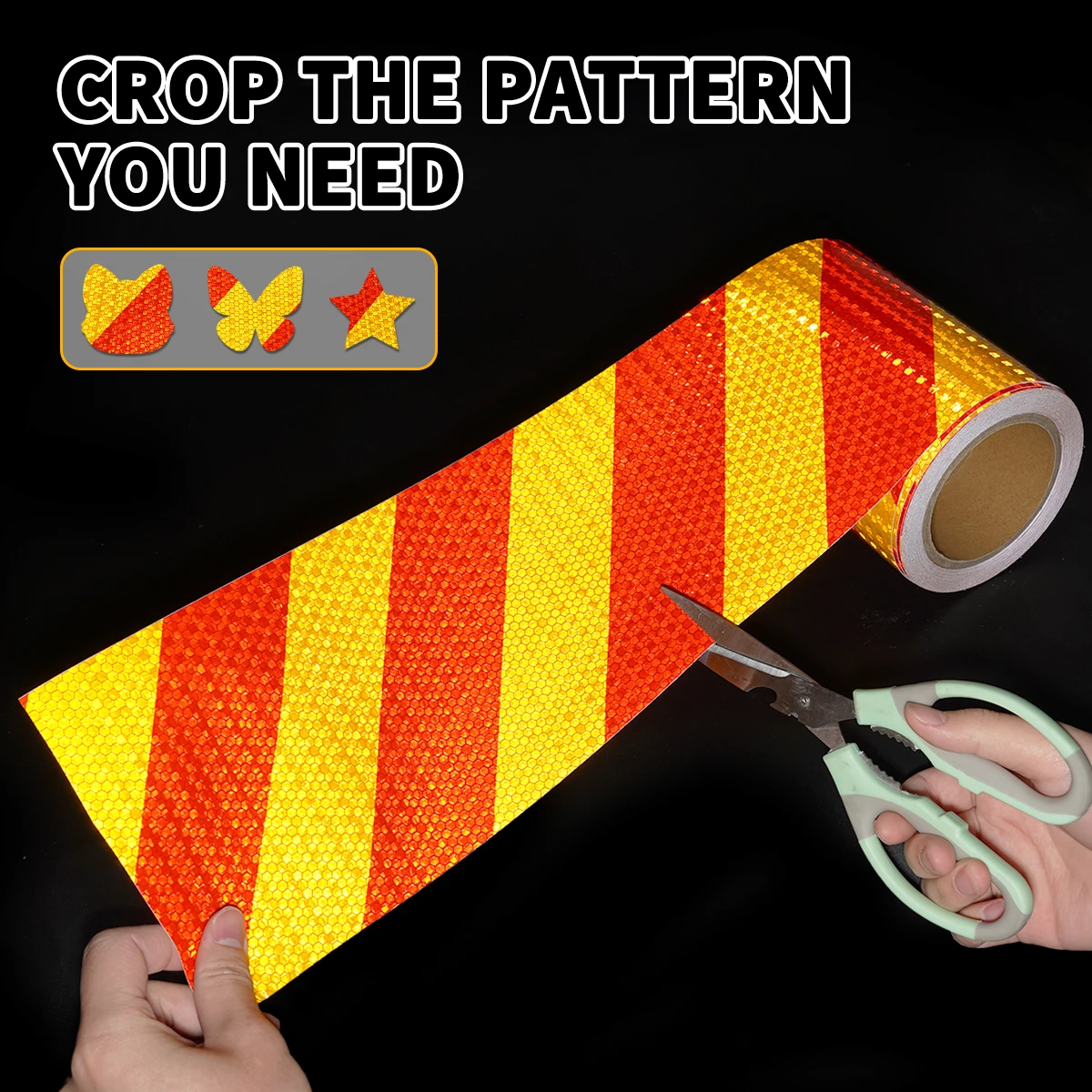 Reflective Adhesive Tape Twill Warning Strips Sticker for Car Bumper Truck - Visibility Enhancement Accessory