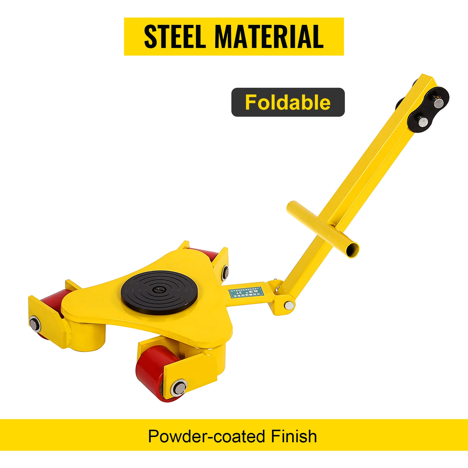 VEVOR Industrial Machinery Mover Trolley 6600Lbs Mover Skates With 3 Swivel Rollers 360 Degree Rotation for Transporting Cargo