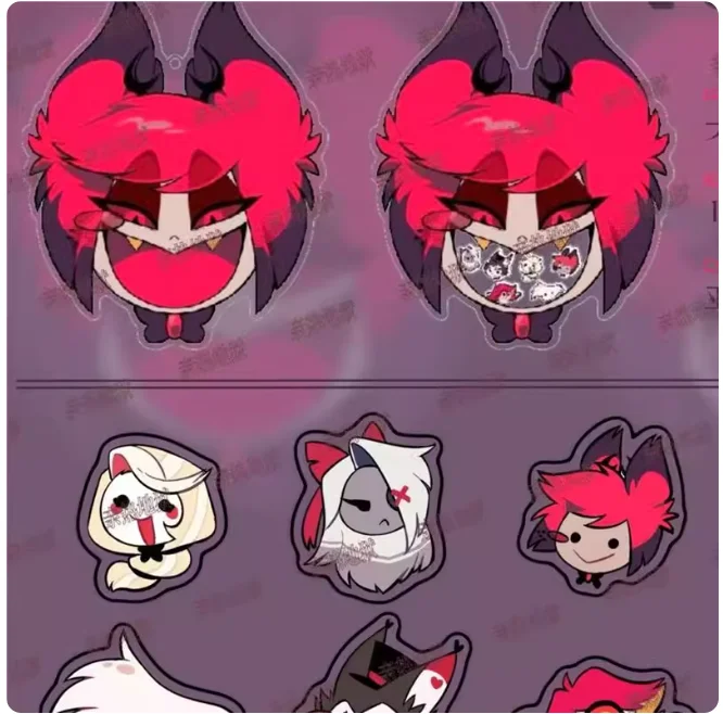 

Anime Hazbin Hotel Alastor Cosplay Acrylic Big Mouth Pendant Shake Fighter Keychain Cartoon Keyring Key Chain Adorn Xmas Gift