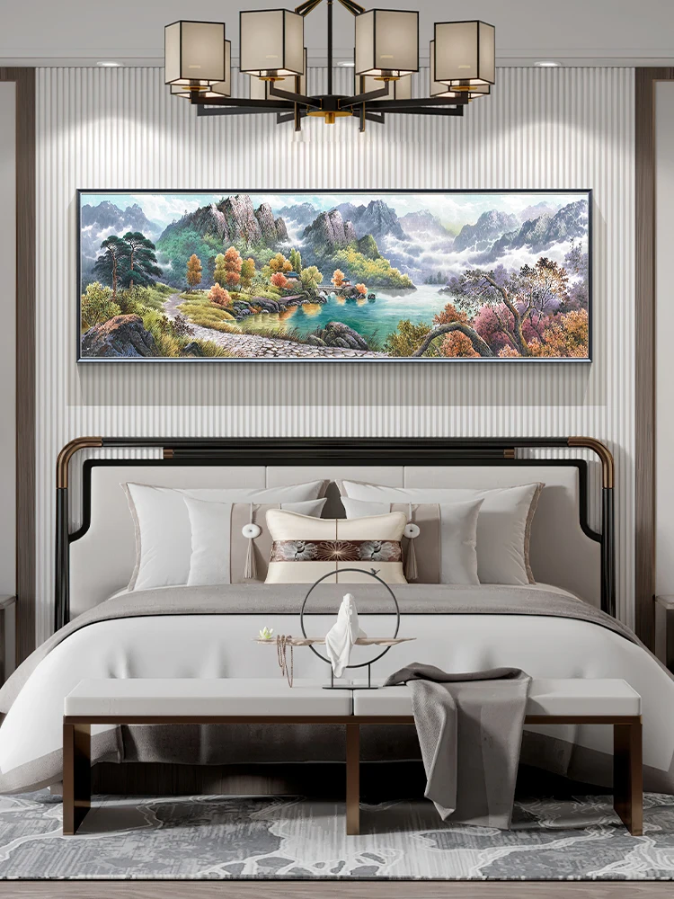 highmax Chinese Style Poster Lake Forest Mountain Classical Oil Painting Wall Art Picture Office Living Room Canvas Print Poster