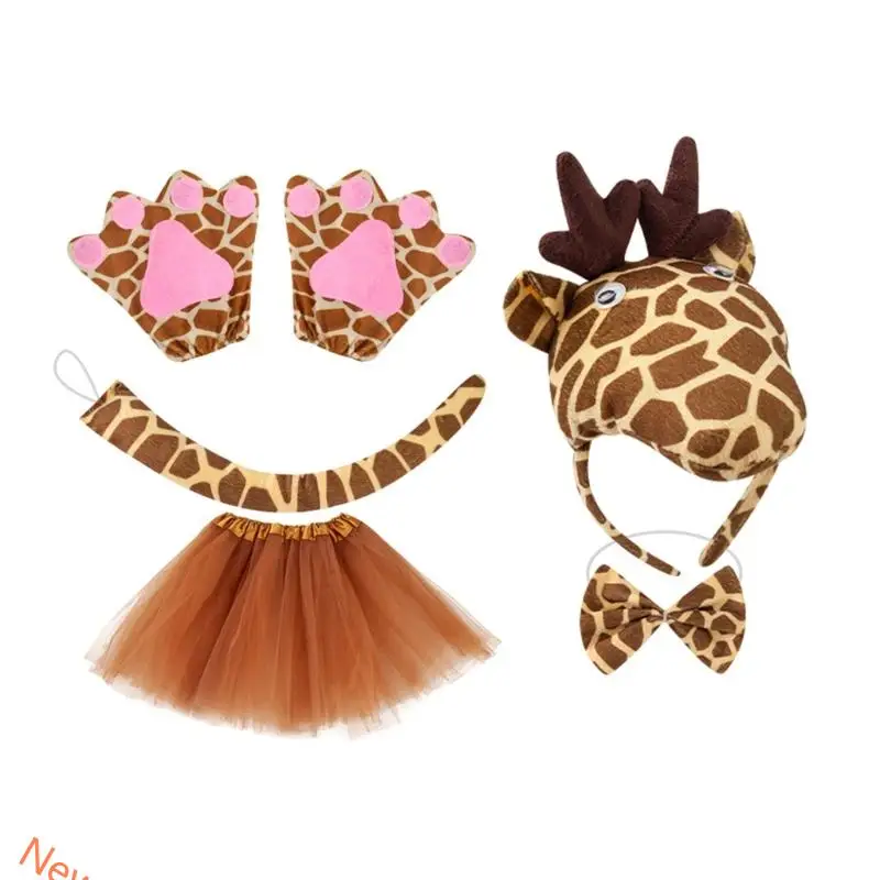 1/3/4/5 Tier Giraffe Kostümzubehör Halloween Cosplay -Kostüm für Mädchen