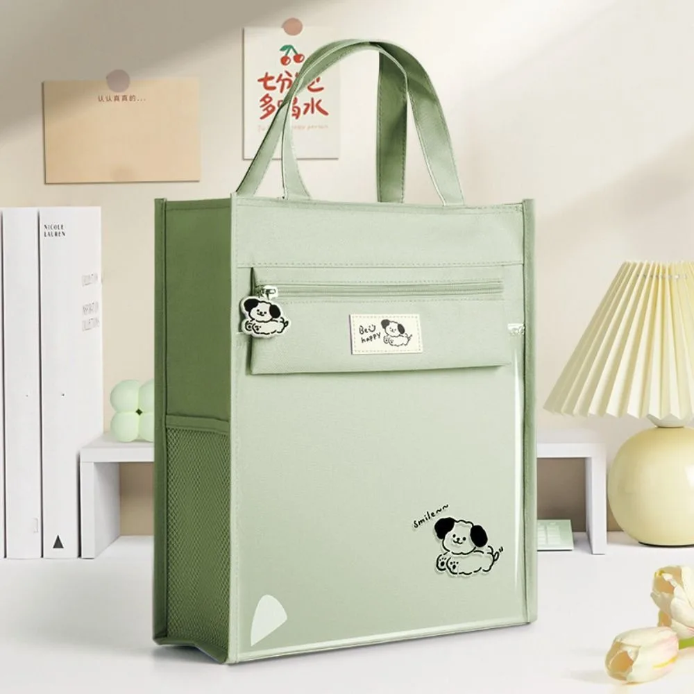 Picture 4: Panda Dog Cartoon Tote Bag Transparent Oxford Cloth Student Tutorial Bag Large Capacity Multiple Pockets Shoulder Handbag