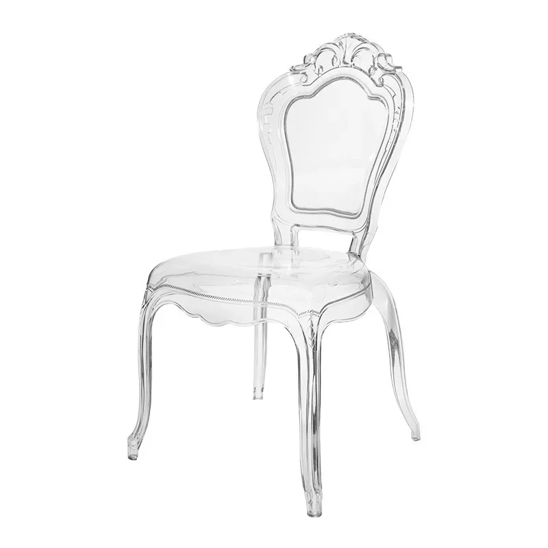 Customized transparent princess chair, European court leisure chair, back chair, crystal dining chair