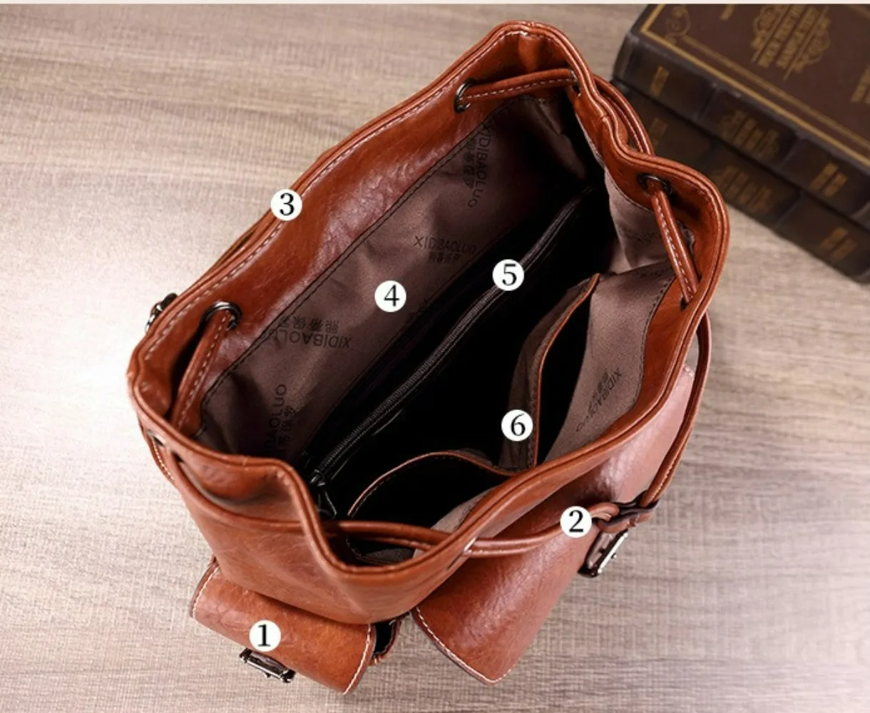 2025 nova mochila feminina vintage, mochila anti-roubo de grande capacidade, bolsa 3d mochila de caminhada casual para viagens