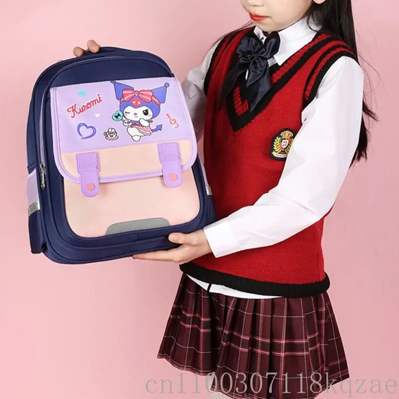 Sanrio Kuromi Character Backpack Large Capacity Anime Cartoon Student School Bag for Kids Kindergarten Boys Girls