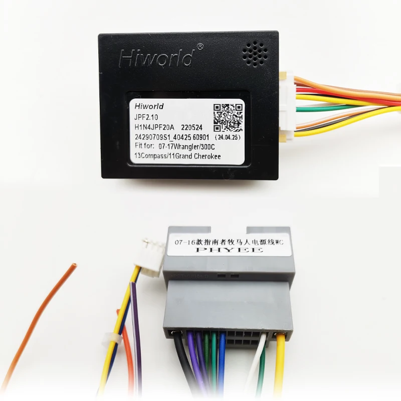 Radio Wiring Harness Adapter CAN Bus Decoder Box 16 Pin to 22Pin Cable for Jeep Wrangler Cherokee Compass Dodge Journey Ram 1500