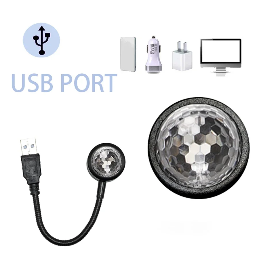 Mini LED Disco Ball Light Muziek Ritme Spraakbesturing Nachtverlichting