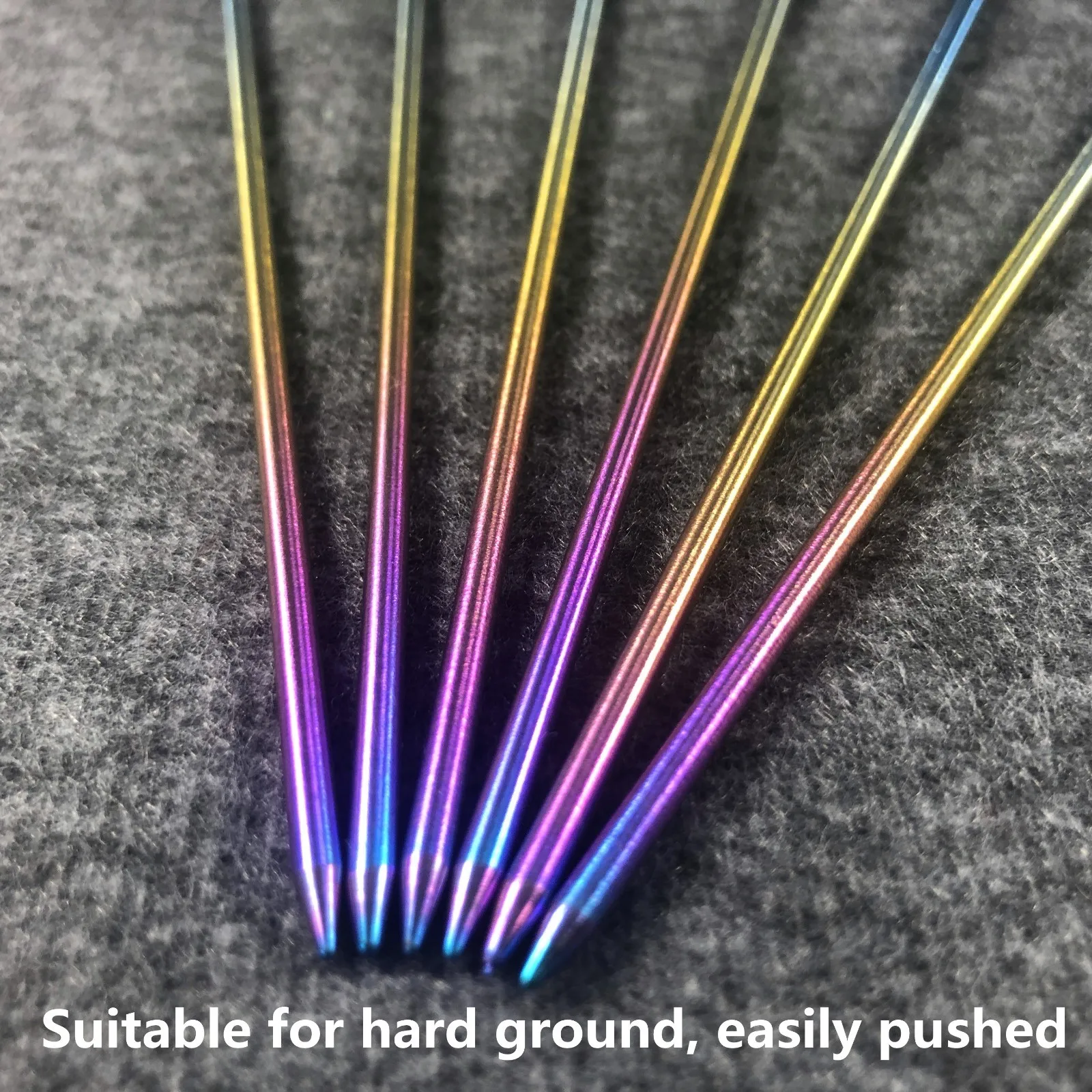 6 Pcs Titanium Tent Pegs 6g Ultralight Camping Ground Nails Lightweight Outdoor Backpacking Trip Tent Stakes