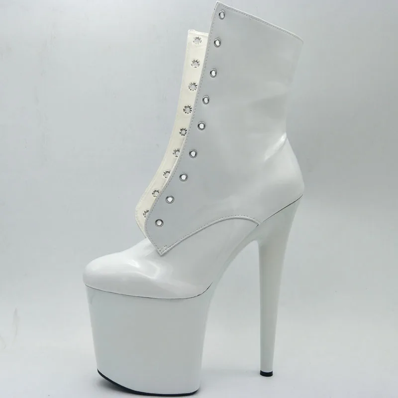 

Новая женская обувь Ботильоны INS Стиль 20 СМ Экстремальные высокие каблуки Ботинки на платформе со шнуровкой Сексуальные танцы на пилоне Сексуальный подиум Плюс Размер 46