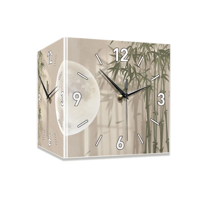 

Double-sided corner wall clock Moon corner creative clock wall lamp
