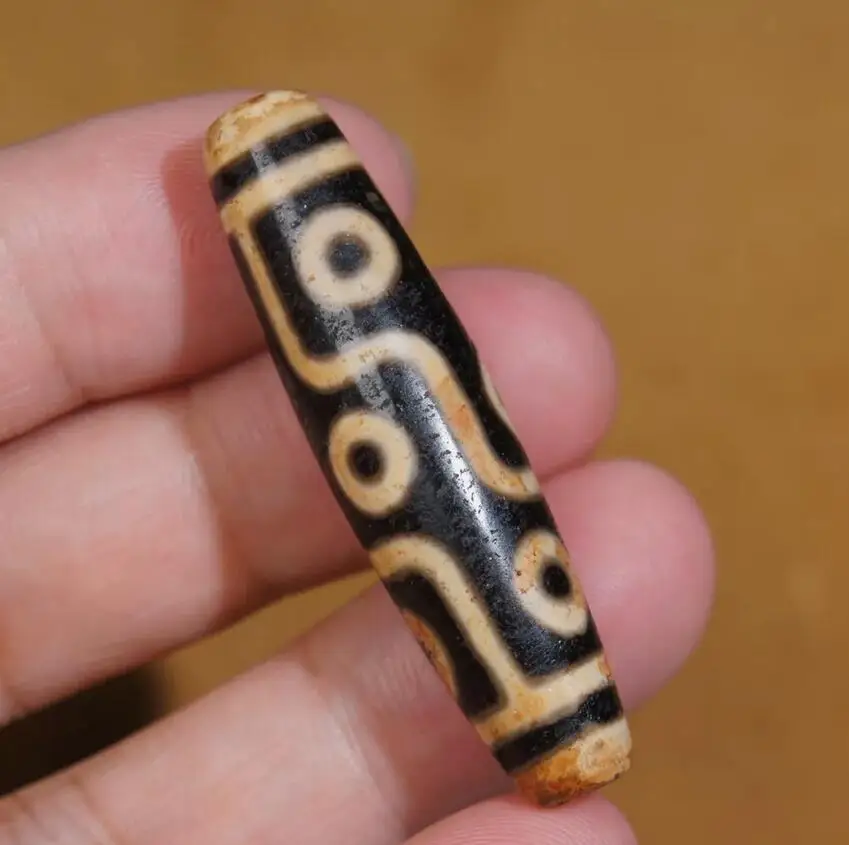 

Himalayan Ancient Tibetan DZI Beads Old Agate Lucky 9 Eye Amulet Pendant GZI