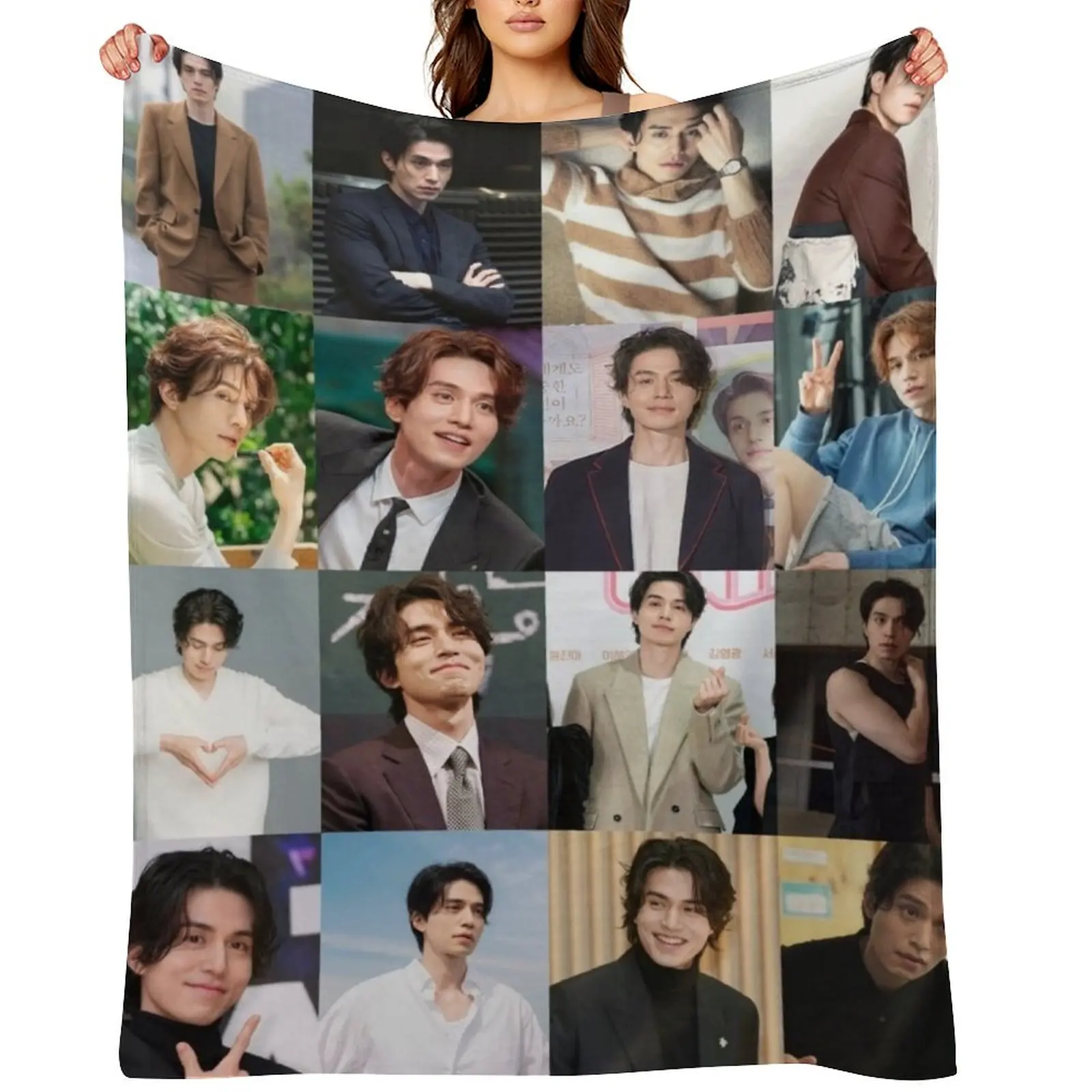 

Lee Dong Wook Throw Blanket christmas gifts Decorative Sofa Retros Custom Blankets