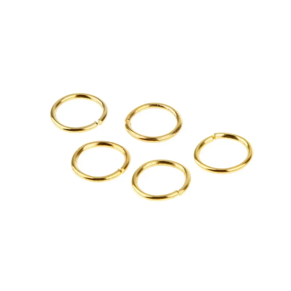 Gold Open Jump Rings 8mm Alloy Metal Connector Findings for Jewelry Making Clasp Attachment Necklace Bracelet DIY Chain Parts