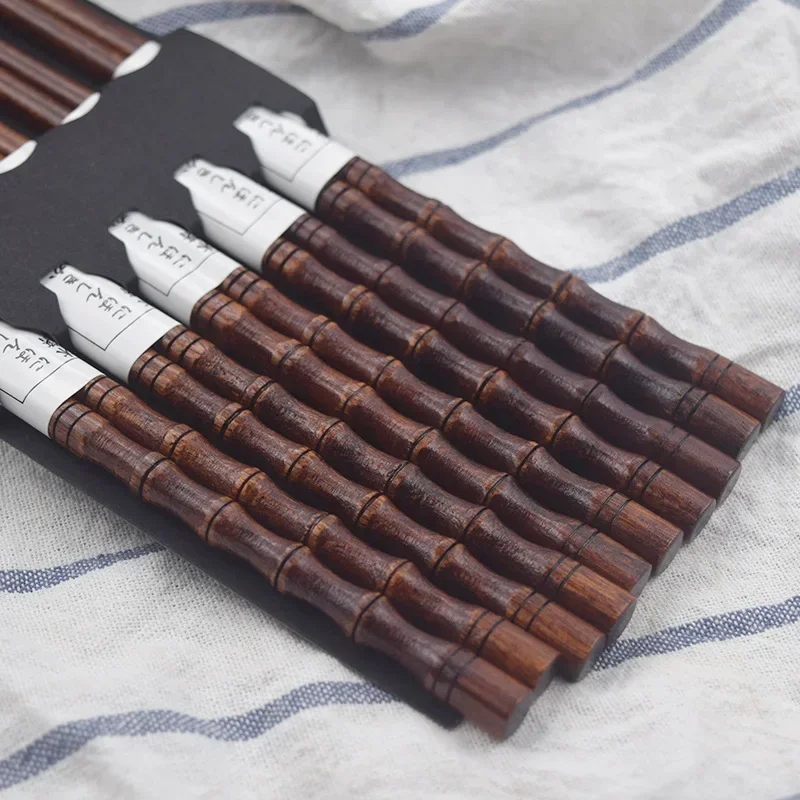 1 Pairs Creative Chinese Black Walnut Tortoise Shell Tangent Wooden Chopsticks Household Gift Chopsticks Wooden Chopsticks