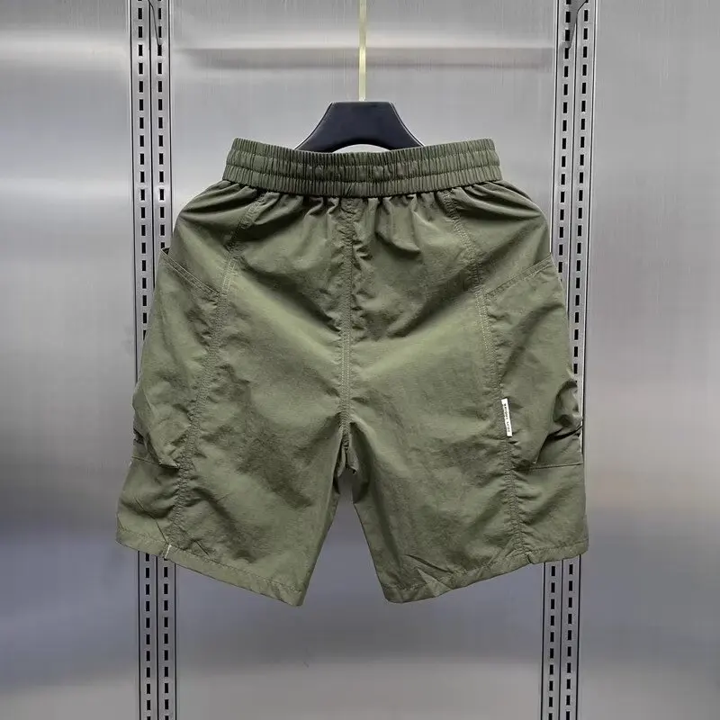 

2024 New Men's Casual Pants Dstring Large ket Straight Leg Summer orts Five-Quarter Length Japanese Sle Workwear