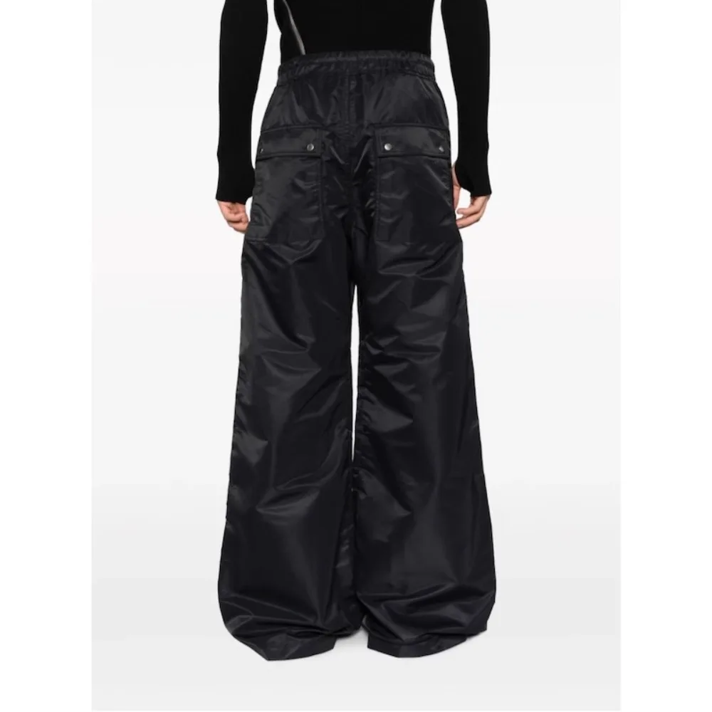 High Street Dark RO Drawstring Nylon Wide Leg Pants Mens Elastic Waist Slim and Loose Straight Leg Casual Pants Streetwear