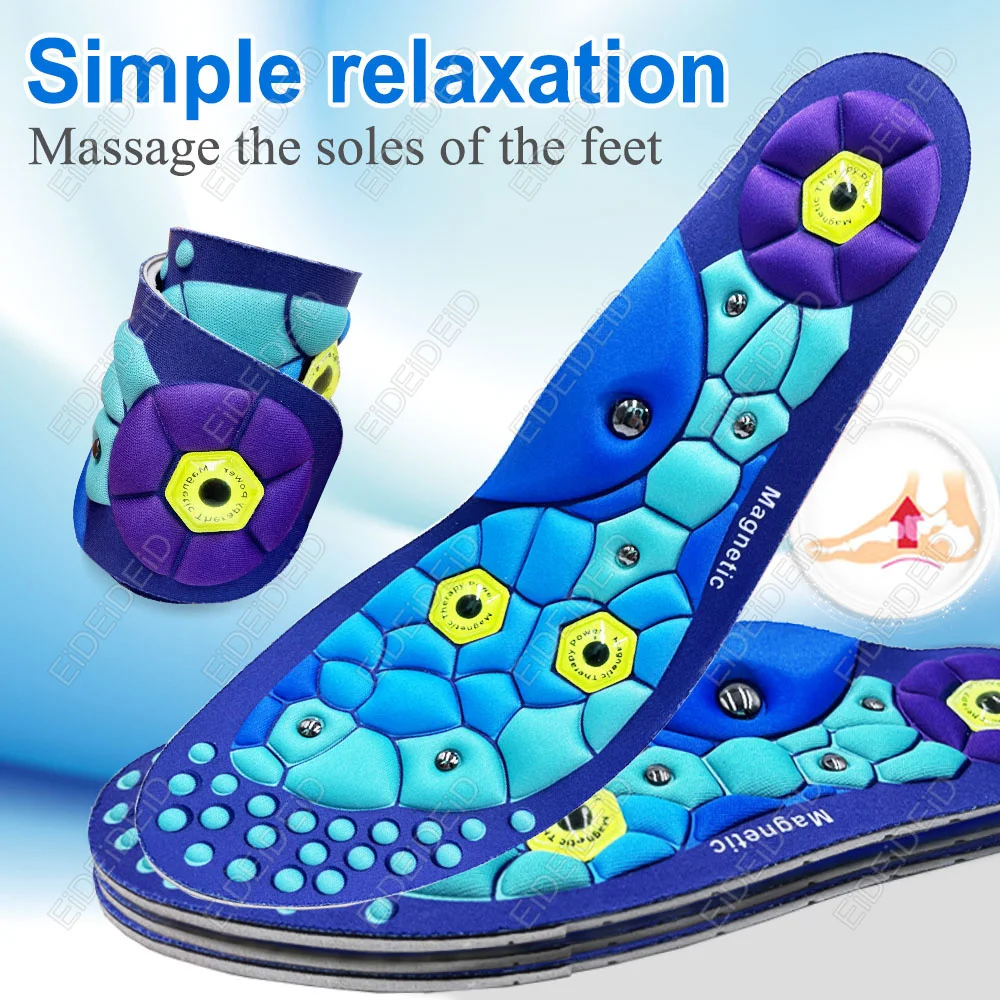

New Acupressure Foot Insoles For Men Women Orthopedic Gel Magnetic Shoe Inserts Magnet Technology Anti-fatigue Support Insoles