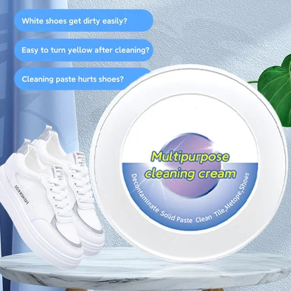 260g White Shoes Cleaning Cream Stains Remover Shoes Whitening All-Purpose Cleansing Cream With Wipe Sponge For Shoes Sneakers