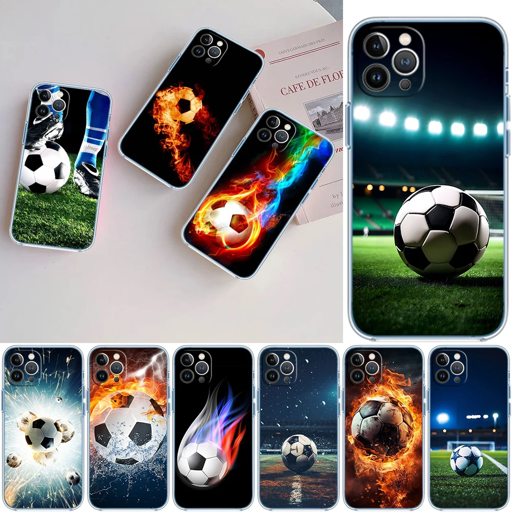 VY41 Football Soccer Soft Shell Transparent Phone Case for Samsung Galaxy A04 A04S A14 A23 A34 A54 M23 M33 M52 M53