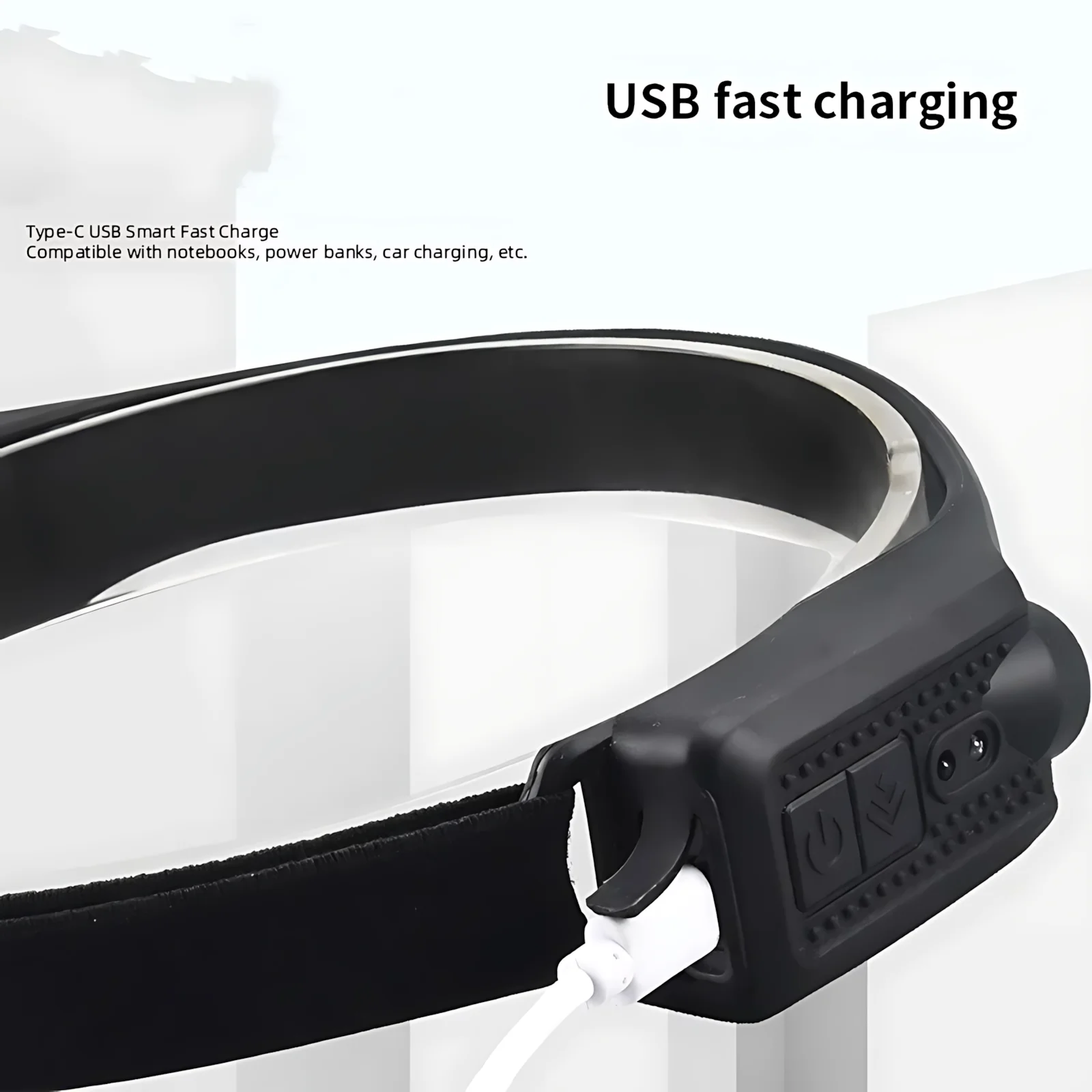 مصابيح أمامية 90 جرام خفيفة الوزن بمستشعر الإيماءةبطارية 1200 مليان أمبير شحن USB-C 5 أوضاع للإستخدام في التخييم الطوارئ العمل #3