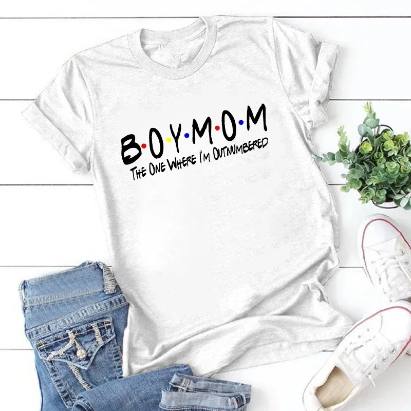 Тяжелая футболка для omen, топы, футболки Boymom The One, где я пронумерован, друзья, принт, женские футболки, футболки, топы, одежда для женщин