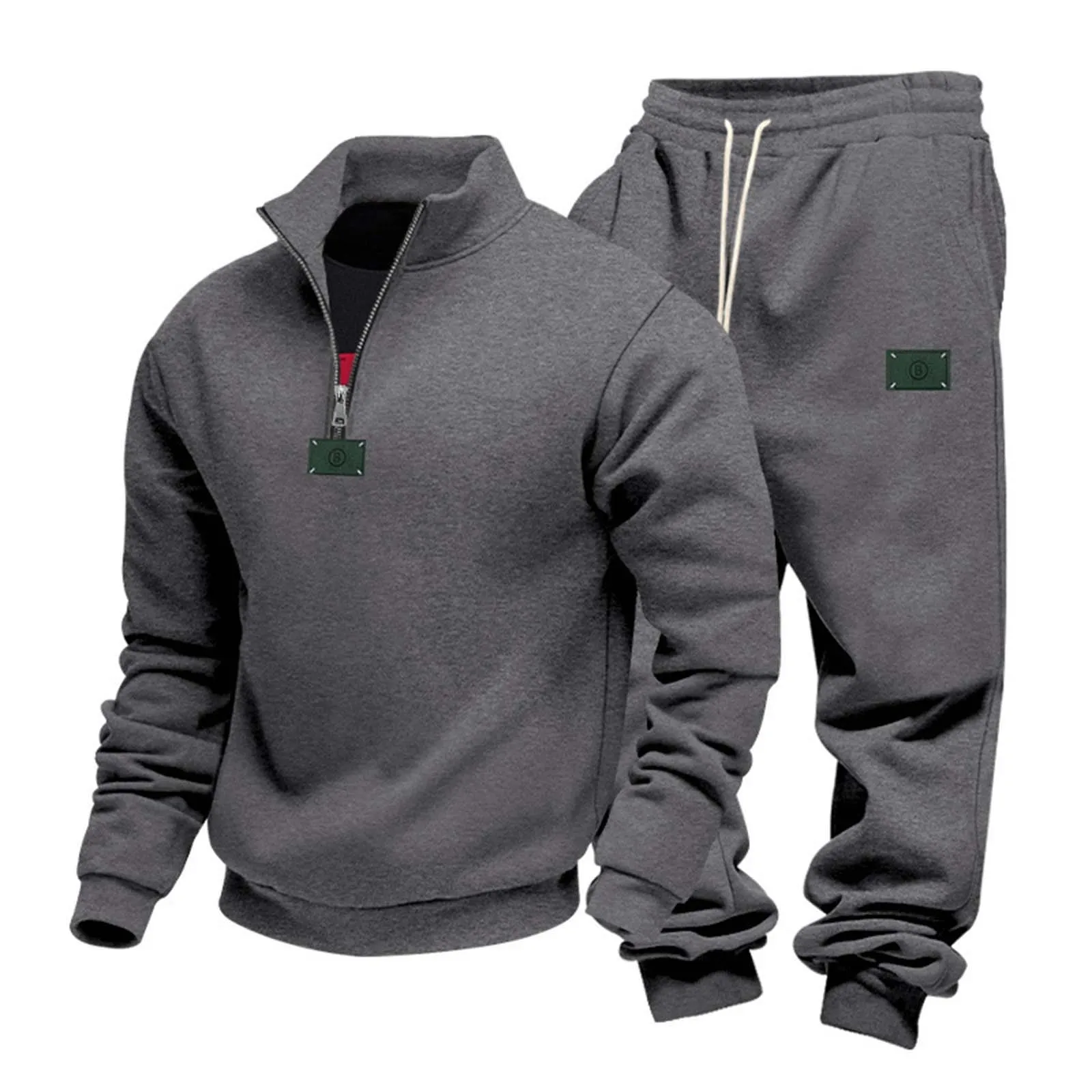 

Suit Coat Men's Sports Hoodie And Pants Loose Velvet Logo Leisure Outdoor Commuting Stand Collarsports Swimming Skin Suit Men