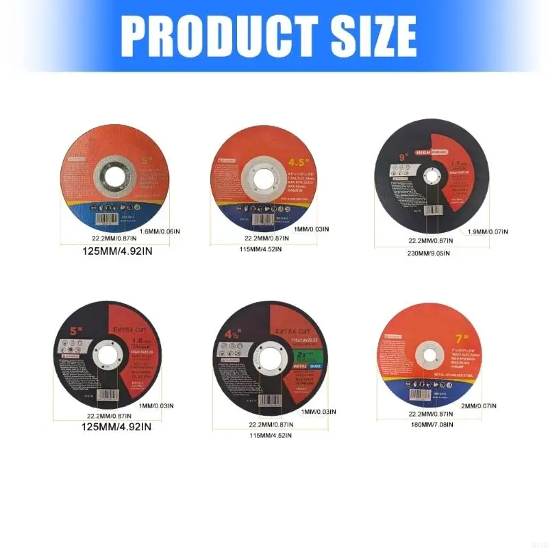 115mm/125mm/180mm/230mm Abrasive Cut-Off Wheel Cutting Disc Grinding Wheel for Stainless Steel, Resin-Set Construction for M4YD