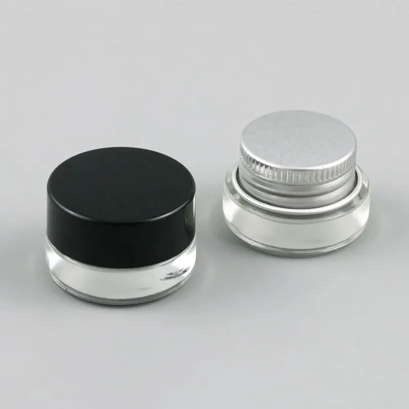 3g Traval Small glass cream make up jar with aluminium lids white pe pad 1/10oz cosmetic container packaging glass jar