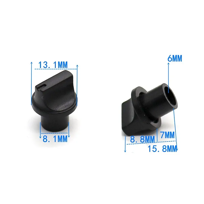 

10pcs 13x15.8mm Black Flat Cap Potentiometer Switch Adjustment knob D shaft Flower Plum Shaft Inner Hole 6mm