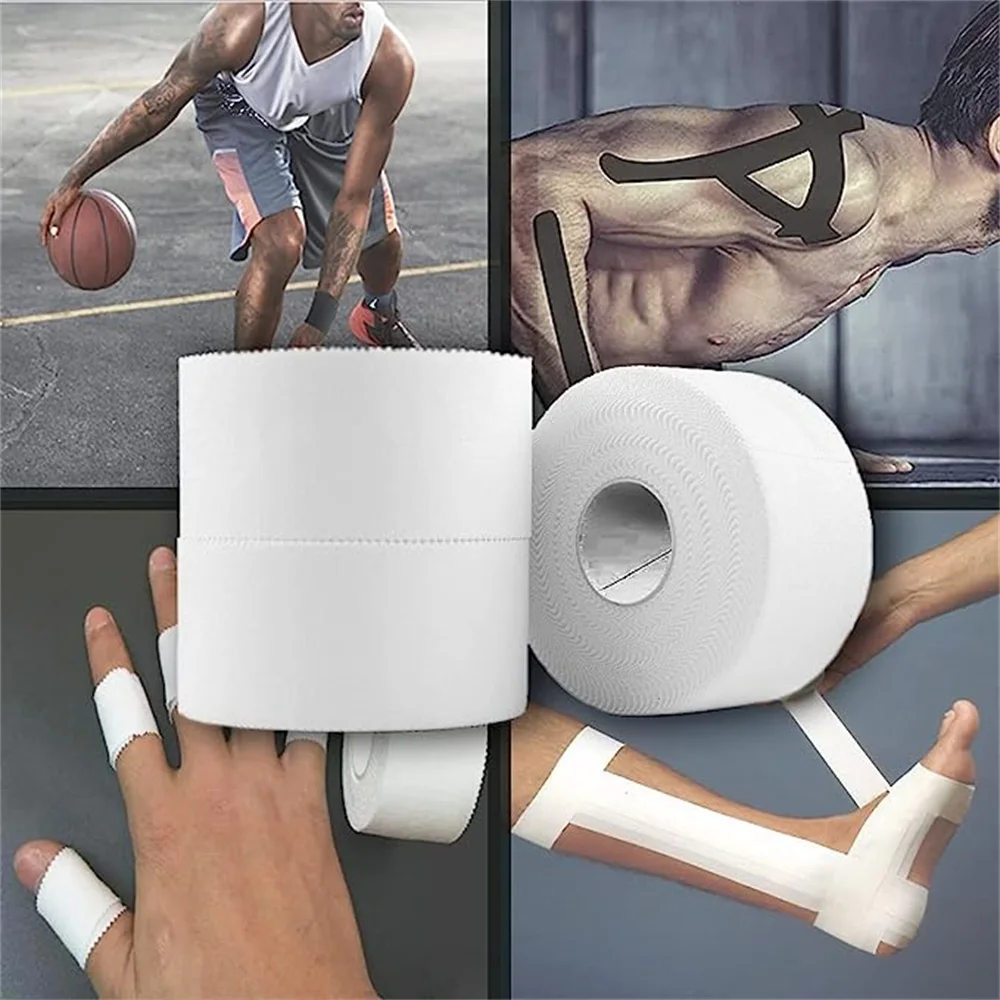 4pcs Boxing Adhesive Sport Tape Medical Cotton White Tape First Aid Injury Wrap 3.8cm Elastic Bandage Athletic Tape for Ankles