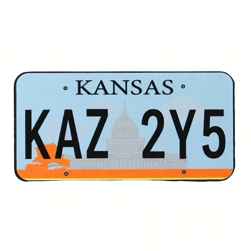 Kansas-License Plate KAZ 2Y5 Badge Supernatural-Dean Winchester-Impala Enamel Pin Horror TV Series Peripheral Fans Gift Collect