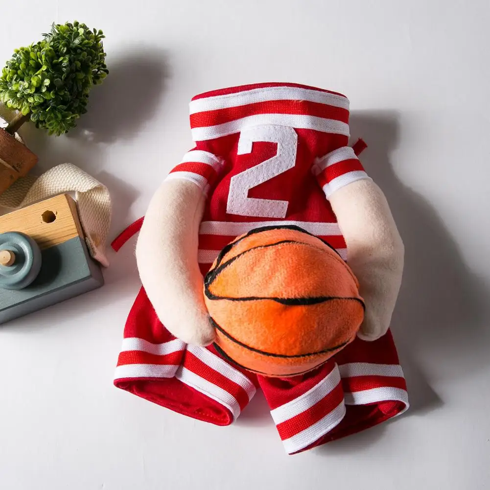 Dog Basketball Player Costume Funny Pet Sports Jersey with 3D Ball Cute Pet Basketball Apparel for Cosplay Photoshoot Costume