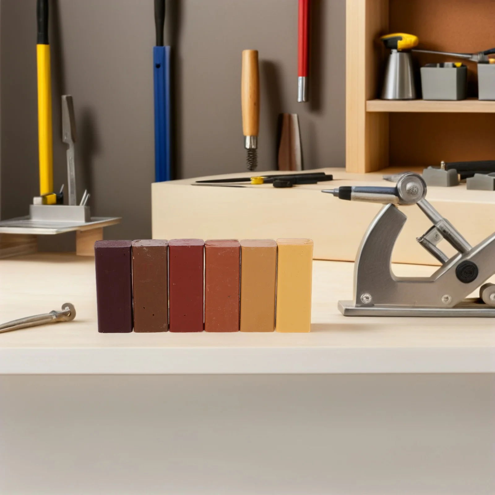 6 قطعة إصلاح الأثاث الشمع الطباشير قسط الخشب إصلاح العصي للخدوش الخدوش مسمار ثقوب الأرضيات الخشبية خزائن الجداول الأبواب