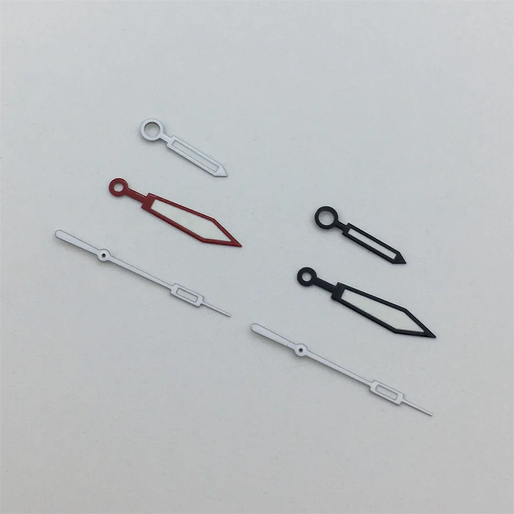 BLIGER watch hands black and white red C3 green luminous for the NH35 automatic movement