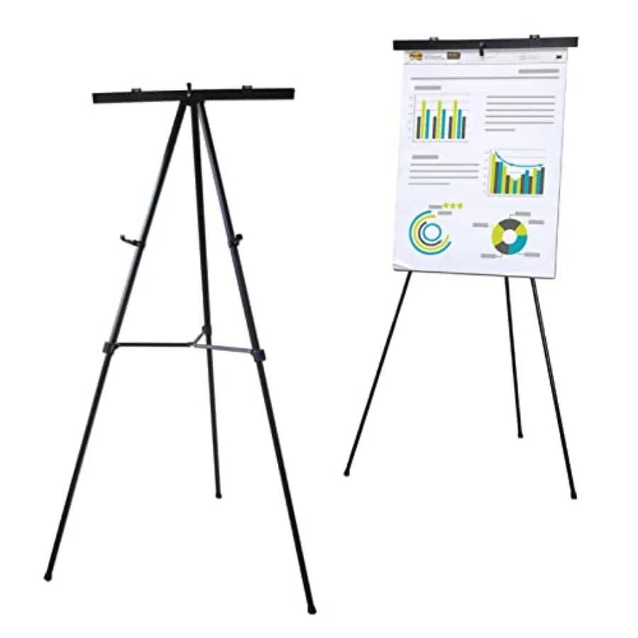 

Lightweight Aluminum Flip-Chart Presentation Easel, Adjustable Height 37"-70
