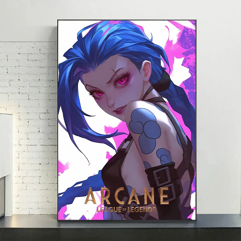 人気のアニメゲーム難解リーグの伝説ジンクスポスターキャンバス印刷現代壁アート画像ゲームルーム家の装飾ギフト