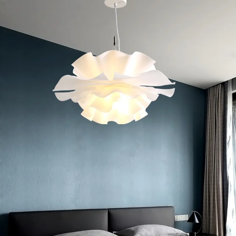 Imagem -04 - Modern Minimalista Flower Pendant Lamp Creative Warm Light Decoração Led Designer Onda Quarto Sala de Jantar Corredor Bar Counter