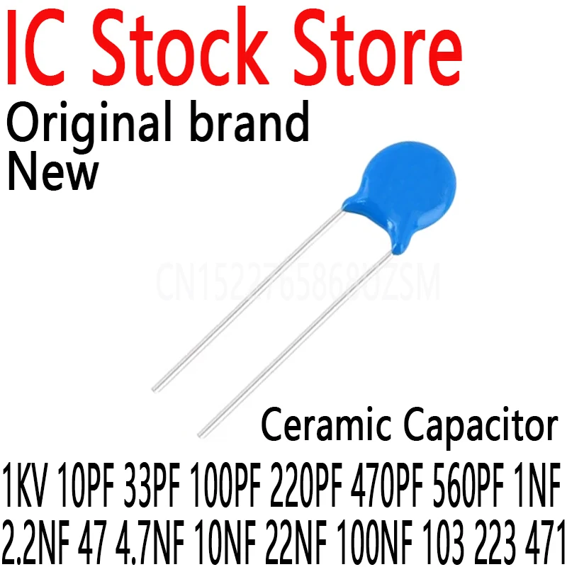 1000PCS/Lot High Voltage Ceramic Capacitor 1KV 10PF 33PF 100PF 220PF 470PF 560PF 1NF 2.2NF 47 4.7NF 10NF 22NF 100NF 103 223 471