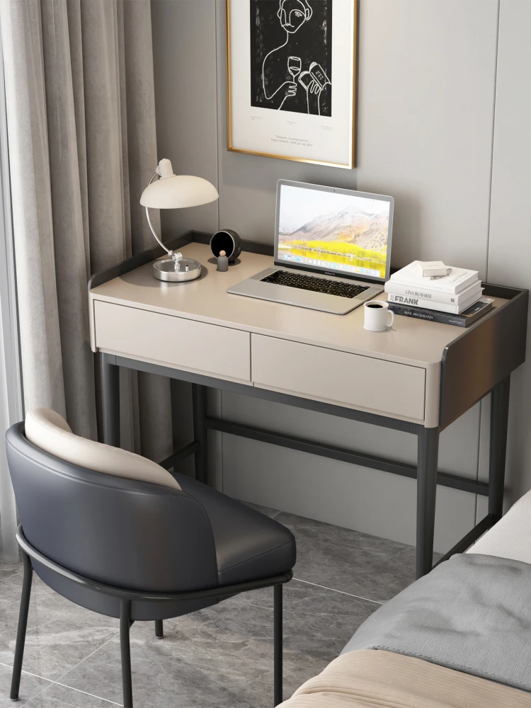 

Italian solid wood desk bedroom simple small desk light luxury modern study bedside household table living room