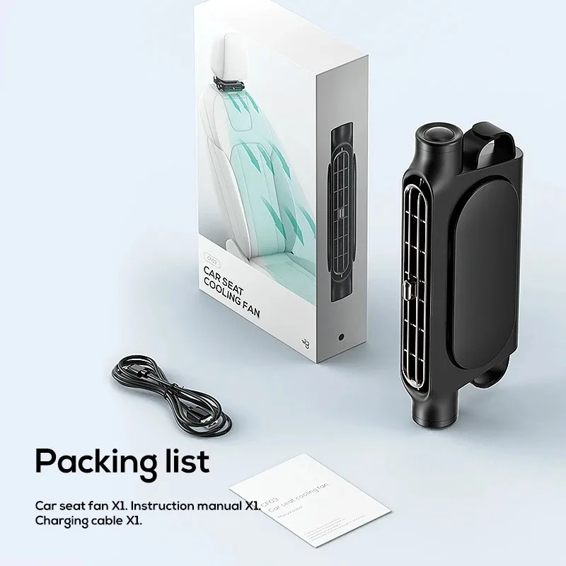 المحمولة 3000mAh بطارية السيارة مسند الرأس مروحة تبريد الهواء 3 سرعات مسند الرأس الخلفي قابل للتعديل مروحة مزدوجة الصيف اكسسوارات السيارات الداخلية
