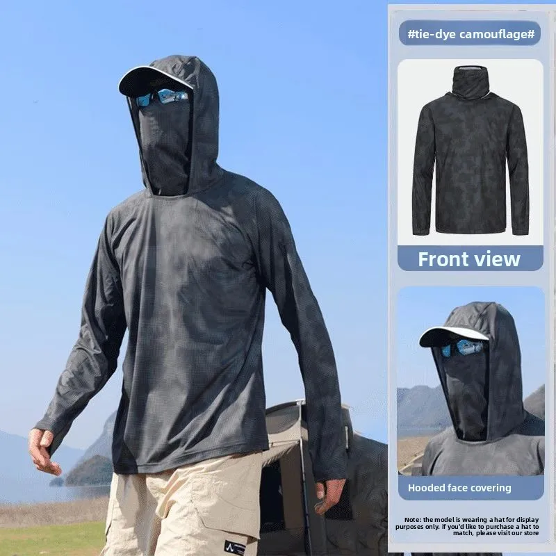 Summer 2026 Sunscreen Ice Silk Clothes Men's Light and Thin Large Size Breathable Ultraviolet Jacket Hooded Outdoor Skin Coats