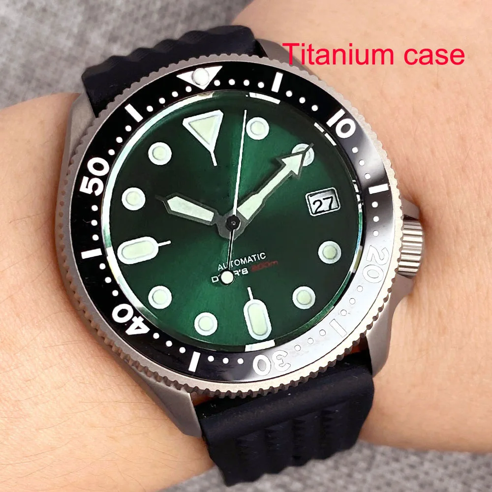 Tandorio Titanium  SKX013 37mm Mod Diving Men Watch NH36 Movt 120 clicks Bezel 3.8 crown 200m Waterproof Mechanical Wristwatch