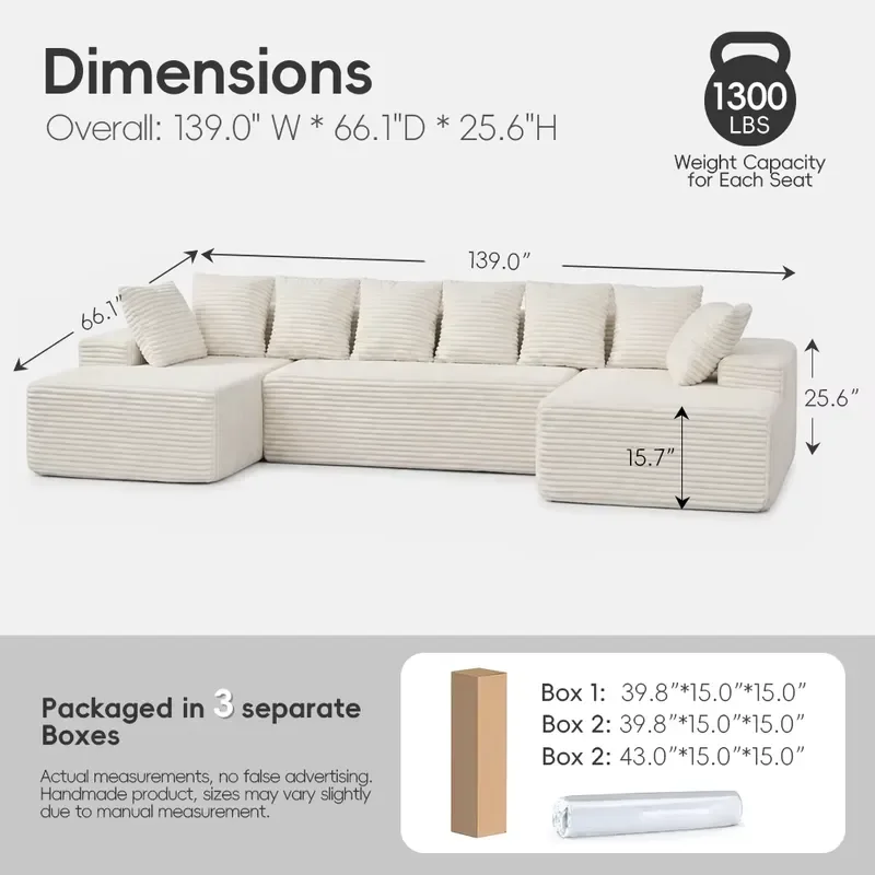 Sofa Bed Conversion Kit for U Shaped Modular Cloud Sofa Flannel Cover Compatible with Boneless Combination Furniture Parts