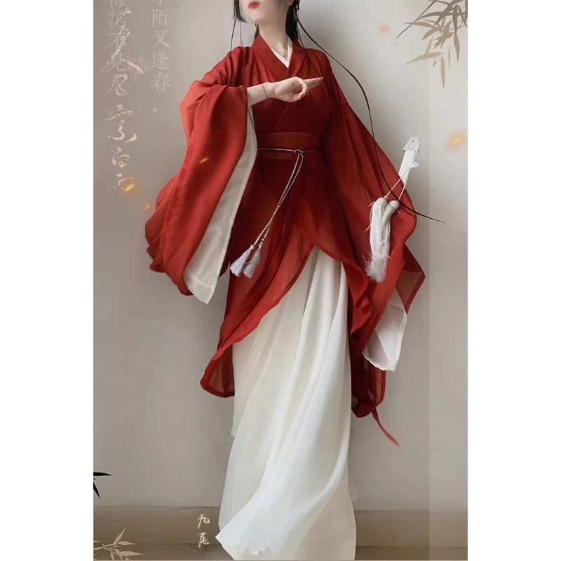 

Women's Han Chinese Clothing Ancient Costume Winter Martial Arts Style New Large Sleeve Dress