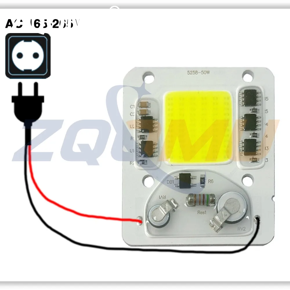 1PCS 50W COB AC 220V Smart IC Led Chip No Need Driver LED Module Chip DIY Flood Light LED Bulb Spotlight For Outdoor Lighting