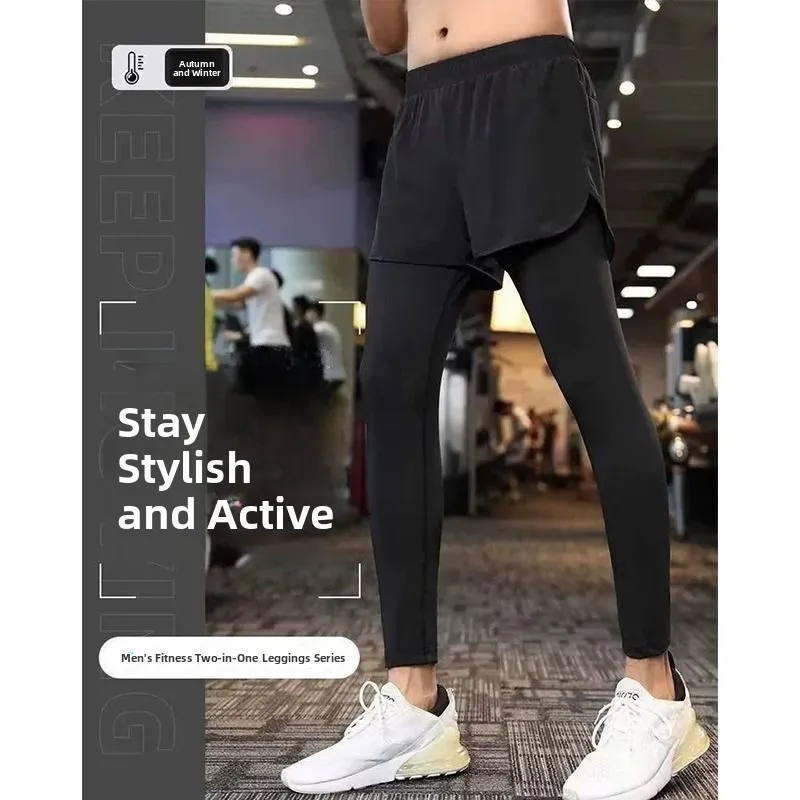 

Men's Fitn Tight Pants Yoga Training Running Baskeall Sports Boting Qui Dry Autumn Winter Elastic Casual Pants